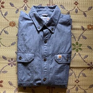 Carhartt Plaid Shirt Shirt Sleeve Button Up Rugged Outdoor Size Medium